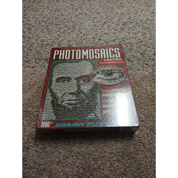 Photomosaics Abe Lincoln Jigsaw Puzzle 1000 Pcs Rob Silver- Civil War MIB Sealed - Picture 1 of 5